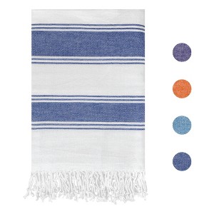 Unique Bargains Quick Drying Stripe Pattern Beach Towel 40" x 72" - 1 of 4