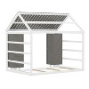CAVINAS Twin Size Childlike House Bed Frame with Storage Cabinets & Fence & Roof,Modern Floor Bed for Kids Room,Bedroom,Playroom - 4 of 4