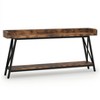 Lirago,Industrial 2-Tier Console Table-Rustic Wood & Black Metal, Behind Sofa, Bar/Storage Solution - 2 of 4
