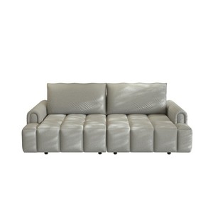 AENKYO 90.2" Modern 4-Seater Sofa Bed with 25.2" Deep Seat, 3-in-1 Convertible King Size Sleeper, Storage Chaise & Casters for Apartment - 1 of 4