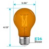 Luxrite A19 LED Orange Edison Light Bulb, 4.5W=60W Equivalent, Clear Glass Filament, UL Listed, Indoor Outdoor, Porch, E26 Standard Base 2 Pack - 3 of 4