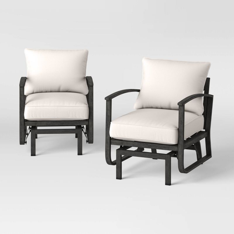 2pc Ryegate Glider Outdoor Patio Chairs, Club Chairs, Accent Chairs Gray - Threshold&#8482;, 1 of 11