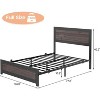 Homhougo Full Size Bed Frame with Headboard, Industrial Platform Bed Frame with Charge Station, No Box Spring Needed, Easy to Assemble, Gray - 3 of 4
