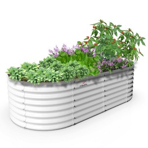Rbied Galvanized Raised Garden Beds Outdoor, Oval Large Metal Deep Root Planter Box, Anti-Rust & Easy-Setup - 1 of 4