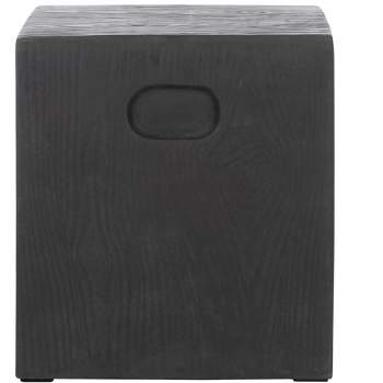 Cube Indoor/Outdoor Modern Concrete Accent Table - Black - Safavieh.
