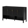 55" Storage Sideboard with Adjustable Shelves & Double Hooks, Modern 4-Door Buffet Cabinet for Dining Room Entryway-3irtyhousy - 3 of 4