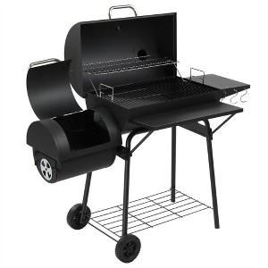 Karl Home Barrel Charcoal Grill with Offset Smoker and Warming Rack Outdoor BBQ Grill for Backyard Patio Parties - 1 of 4