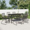 vidaXL Patio Dining Set Conversation Set with Coffee Table Black PVC Rattan - 55.1" Table Length 6 Items - 2 of 4