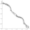 Black Bow Jewelry Satin & Polished Diamond Link Rhodium Plated Silver Bracelet, 7.5 Inch - 4 of 4
