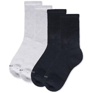Wellfit 2 Pair Unisex Diabetic Full Cushion Crew Socks - 1 of 4