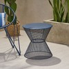 Round Patio Side Table for Outside Use, 17.75" Diameter Iron Outdoor End Table, Patio End Table -Christopher Knight Home - 3 of 4