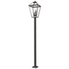 Talbot Outdoor Glass Pendant Light - 4 Bulbs, Dimmable, 19.5" x 128.25", Black Finish - 3 of 4