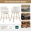 Sapphtopaz Bar Stools Set of 2 Upholstered Counter Height Chair, 180°Swivel Barstools with Back and Metal Legs for Kitchen Island, Dining Room - 2 of 4