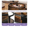 Round Lift Top Coffee Table with Storage and Hidden Compartment Small Circle Wood Farmhouse Center Table - 3 of 4