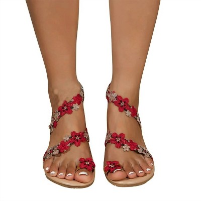Women's Wo's Toe Loop Flats Sandals - Trendsi