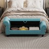 LOVMOR 64.5"Modern Velvet Storage Ottoman Bench,Nails Tufted Upholstered Storage Ottoman for Bedroom, Living Room, Entryway - 3 of 4