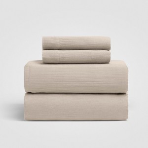 Crane Home | Calm Crinkled Comfort 4-Piece Sheet Set (Morning Fog) - 1 of 4