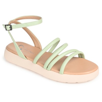 Journee Collection Womens Palomma Tru Comfort Foam Ankle Strap Flat Sandals Sage 12