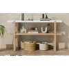 Vynxaria Elegant Narrow Console Table with Marble Effect Top Rubber Wood Frame, 5 Colors, for Entryway/Living Room - 2 of 4