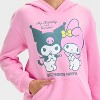 Girls' My Melody & Kuromi Oversized Hooded Fleece Pullover Sweatshirt - Pink - 2 of 4