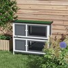 Akoasm Wooden Bunny Rabbit Crate & Cage With Removable Tray£¬Anti-Water Roof & Ramp For Indoor And Outdoor-Gray - 3 of 4