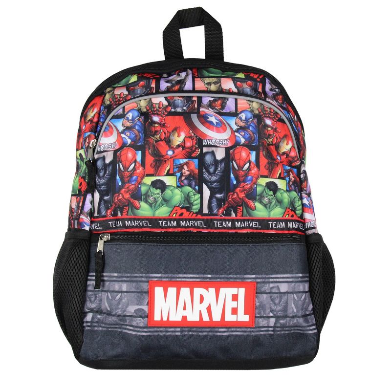 Avengers Spider-Man Captain America Hulk 16" Book Bag School Travel Backpack Multicoloured, 5 of 6