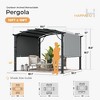 HAPPATIO Outdoor Arched Aluminum Retractable Pergola with Canopy Fixed in Various Positions - 2 of 4
