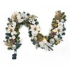 6 Ft Pre-Lit Christmas Garland with 20 Warm White LED Lights & Bows, Lighted Holiday Garland, Battery Operated for Outdoor Window Mantle Stair - 2 of 4