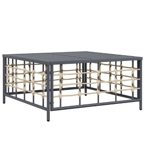 vidaXL Garden Table Anthracite PE rattan, powder-coated steel - 1 of 4