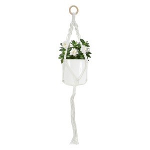 Unique Bargains Macrame Plant Hanger Woven Cotton Indoor Outdoor Decorative - 1 of 4