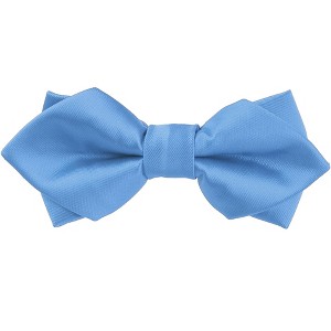 Elerevyo Men's Pre-tied Pointed Satin Solid Formal Wedding Bow Ties - 1 of 4