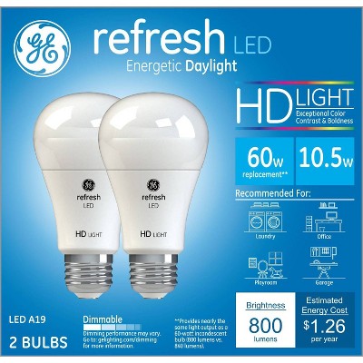 Ge 2pk 60w Equivalent Refresh Led Hd Light Bulbs Daylight Target