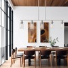 YANSUN 5-Light Brushed Nickel Island Pendant Light with Clear Glass Shades, Rod Hanging Design, E26 Base, Bulbs Not Included - 4 of 4
