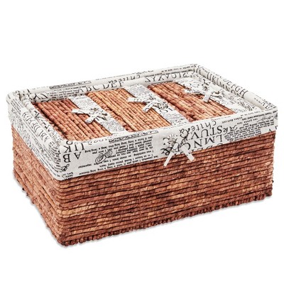 Juvale 5-Pack Rectangle Wicker Storage Baskets for Organizing Shelves, Bathroom and Laundry - 3 Sizes Small Woven Set