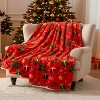 Lomsoe Christmas Throw Blankets Snowmen, Hearts, Santa, Snowflakes, Xmas Tree Soft Cozy Christmas Plush Flannel Blanket for Sofa, Christmas Gift. - 2 of 4