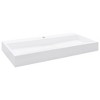 vidaXL Wash Basin 39.4 In.x18.1 In.x4.3 In. Mineral Cast/Marble Cast White - 2 of 4
