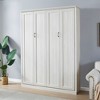 NicBex Queen Size Murphy Bed 65.6" Wooden Bed Frame Morden Hideaway Wall Bed with Storage Shelf for Guest Room - 3 of 4
