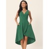 INSPIRE CHIC Women's Sleeveless High Low Wrap V Neck Midi Knit Pleated Flowy Dress with Pockets - 3 of 4