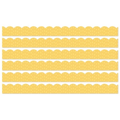 Carson Dellosa Education Grow Together Yellow with Painted Dots Scalloped Borders, 39 Feet Per Pack, 6 Packs