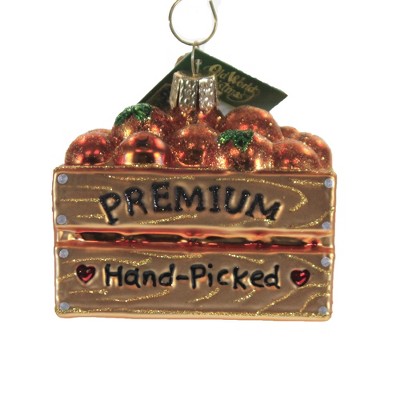 Old World Christmas 2.5 Inch Crate Of Oranges Premium Hand Picked Tree Ornaments