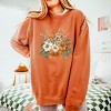 Simply Sage Market Coquette Orange Bow Fall Floral Lightweight Garment Dyed Sweatshirt - 3 of 4