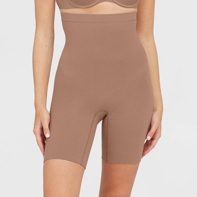 New Assets by Spanx 871B High Waist Shaping Short Shapewear sz 2 Cafe Au  Lait