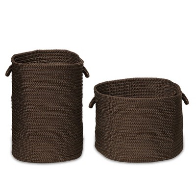 Colonial Mills Clean & Dirty Woven Hamper Set-2 - Brown 17"x17"x22" 19"x19"x15"
