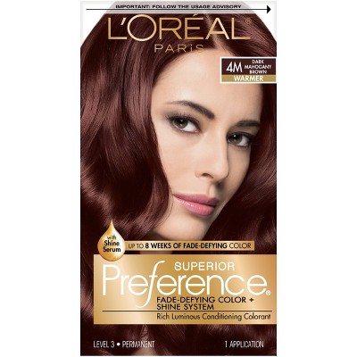 L'Oreal Paris Superior Preference Fade-Defying Color + Shine System - 6.5 fl oz - 4M Dark Mahogany Brown - 1 Kit