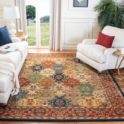 Elegant Heritage Multi-Burgundy Hand-Tufted Wool Rectangular Rug