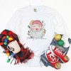 Merry Christmas Santa Stripes - Women's Garment Dyed Long Sleeve Graphic T-Shirt - 2 of 4