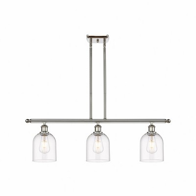 Bella - 3 Light Stem Hung Island In Industrial Style-10 Inches Tall and 36 Inches Wide