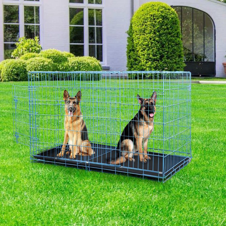 BestMassage 24/30/36/42/48 Inch Dog Crate Dog Cage Dog Kennel with Double Door Removable Tray & Handle Indoor Outdoor Pet Crate, 2 of 7