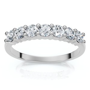 Pompeii3 3/8Ct Diamond Wedding Stackable Womens Anniversary Ring 14k Gold or Pt Lab Created - 1 of 4