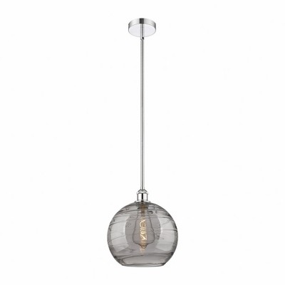 Athens Deco Swirl - 1 Light Stem Hung Mini Pendant In Industrial Style-12.88 Inches Tall and 12 Inches Wide
